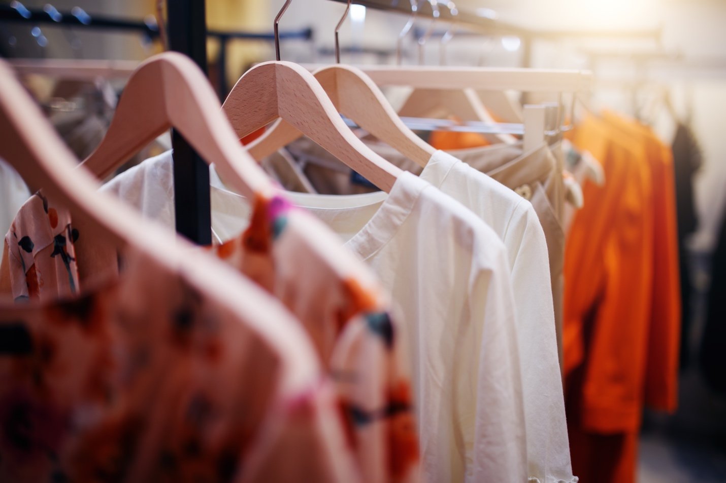 Clothes hanging on rack