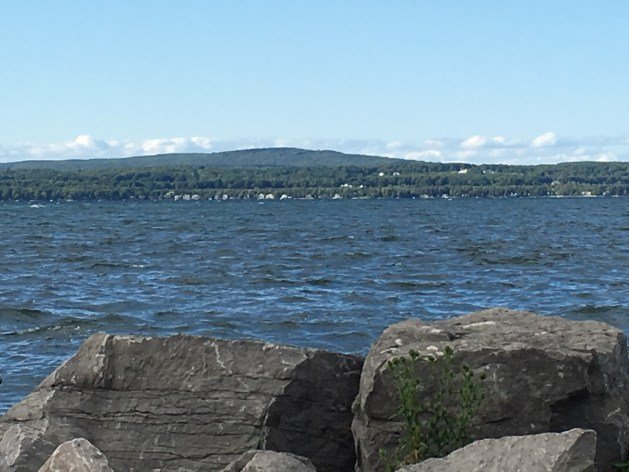 rocks over looking little traverse bay.